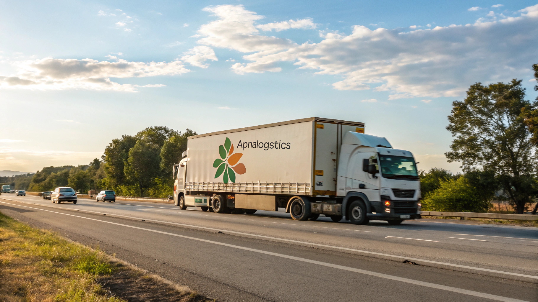 Modern semi-truck on a highway, symbolizing efficient road freight services.